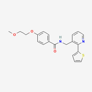 molecular formula C20H20N2O3S B2944607 4-(2-甲氧基乙氧基)-N-((2-(噻吩-2-基)吡啶-3-基)甲基)苯甲酰胺 CAS No. 2034433-96-8