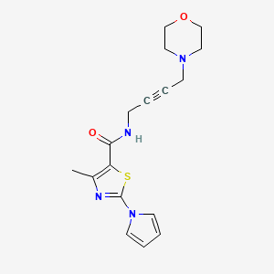 molecular formula C17H20N4O2S B2944608 4-甲基-N-(4-吗啉代丁-2-炔-1-基)-2-(1H-吡咯-1-基)噻唑-5-甲酰胺 CAS No. 1396800-07-9