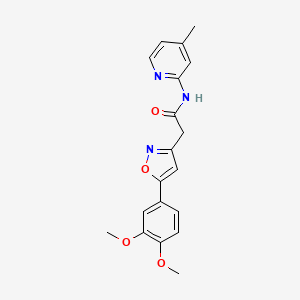 molecular formula C19H19N3O4 B2944611 2-(5-(3,4-dimethoxyphenyl)isoxazol-3-yl)-N-(4-methylpyridin-2-yl)acetamide CAS No. 953159-49-4