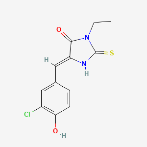 molecular formula C12H11ClN2O2S B2944612 (Z)-5-(3-chloro-4-hydroxybenzylidene)-3-ethyl-2-thioxoimidazolidin-4-one CAS No. 690671-87-5