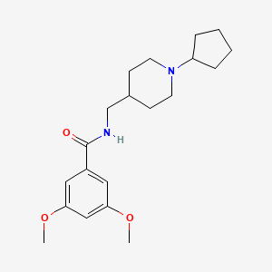 molecular formula C20H30N2O3 B2944616 N-((1-cyclopentylpiperidin-4-yl)methyl)-3,5-dimethoxybenzamide CAS No. 953931-57-2