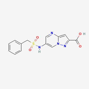 molecular formula C14H12N4O4S B2944637 6-(Benzylsulfonylamino)pyrazolo[1,5-a]pyrimidine-2-carboxylic acid CAS No. 2253632-43-6