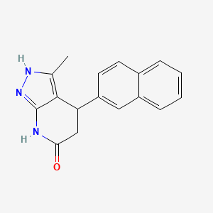 molecular formula C17H15N3O B2944645 3-methyl-4-(naphthalen-2-yl)-4,5-dihydro-1H-pyrazolo[3,4-b]pyridin-6(7H)-one CAS No. 867135-50-0