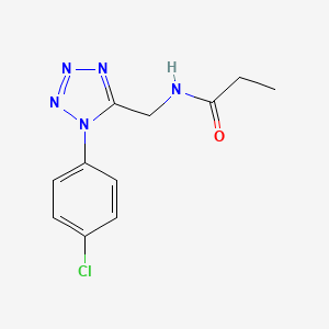 molecular formula C11H12ClN5O B2944654 N-((1-(4-chlorophenyl)-1H-tetrazol-5-yl)methyl)propionamide CAS No. 920436-48-2