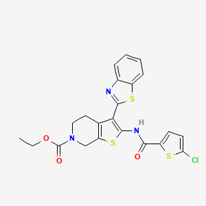 ethyl 3-(benzo[d]thiazol-2-yl)-2-(5-chlorothiophene-2-carboxamido)-4,5-dihydrothieno[2,3-c]pyridine-6(7H)-carboxylate