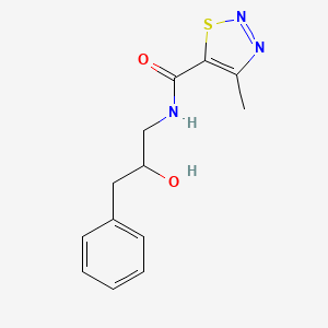molecular formula C13H15N3O2S B2944656 N-(2-hydroxy-3-phenylpropyl)-4-methyl-1,2,3-thiadiazole-5-carboxamide CAS No. 1351596-87-6