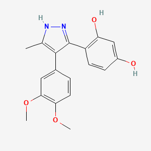 4-(4-(3,4-dimethoxyphenyl)-5-methyl-1H-pyrazol-3-yl)benzene-1,3-diol