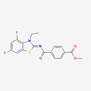 molecular formula C18H14F2N2O3S B2944660 Methyl 4-[(3-ethyl-4,6-difluoro-1,3-benzothiazol-2-ylidene)carbamoyl]benzoate CAS No. 868375-27-3