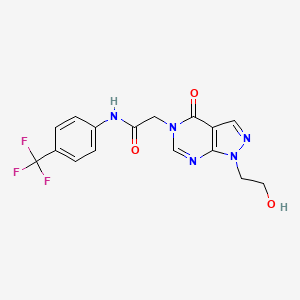 2-[1-(2-hydroxyethyl)-4-oxopyrazolo[3,4-d]pyrimidin-5-yl]-N-[4-(trifluoromethyl)phenyl]acetamide