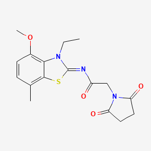 molecular formula C17H19N3O4S B2944662 (Z)-2-(2,5-dioxopyrrolidin-1-yl)-N-(3-ethyl-4-methoxy-7-methylbenzo[d]thiazol-2(3H)-ylidene)acetamide CAS No. 868370-76-7