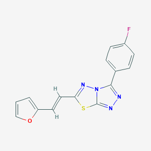 molecular formula C15H9FN4OS B294467 3-(4-Fluorophenyl)-6-[2-(2-furyl)vinyl][1,2,4]triazolo[3,4-b][1,3,4]thiadiazole 