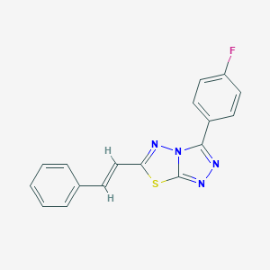 molecular formula C17H11FN4S B294470 3-(4-Fluorophenyl)-6-(2-phenylvinyl)[1,2,4]triazolo[3,4-b][1,3,4]thiadiazole 