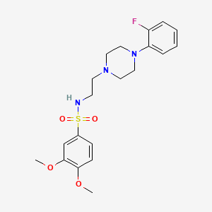molecular formula C20H26FN3O4S B2944706 N-(2-(4-(2-fluorophenyl)piperazin-1-yl)ethyl)-3,4-dimethoxybenzenesulfonamide CAS No. 1049467-64-2