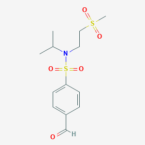 molecular formula C13H19NO5S2 B2944712 4-Formyl-N-(2-methylsulfonylethyl)-N-propan-2-ylbenzenesulfonamide CAS No. 2224278-61-7