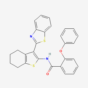 molecular formula C28H22N2O2S2 B2944713 N-[3-(1,3-benzothiazol-2-yl)-4,5,6,7-tetrahydro-1-benzothiophen-2-yl]-2-phenoxybenzamide CAS No. 325988-59-8
