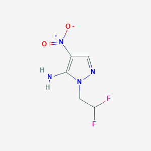 molecular formula C5H6F2N4O2 B2944719 1-(2,2-Difluoroethyl)-4-nitro-1H-pyrazol-5-amine CAS No. 1865017-58-8