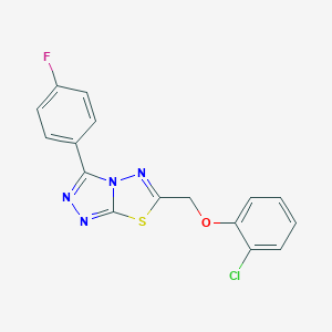 molecular formula C16H10ClFN4OS B294472 6-[(2-Chlorophenoxy)methyl]-3-(4-fluorophenyl)[1,2,4]triazolo[3,4-b][1,3,4]thiadiazole 
