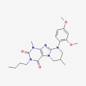 molecular formula C22H29N5O4 B2944726 3-butyl-9-(2,4-dimethoxyphenyl)-1,7-dimethyl-7,8-dihydro-6H-purino[7,8-a]pyrimidine-2,4-dione CAS No. 877617-80-6
