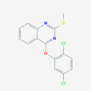 molecular formula C15H10Cl2N2OS B2944732 4-(2,5-Dichlorophenoxy)-2-(methylsulfanyl)quinazoline CAS No. 477845-81-1