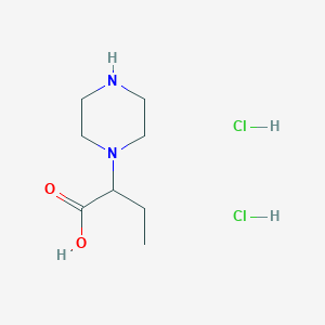molecular formula C8H18Cl2N2O2 B2944734 2-Piperazin-1-ylbutanoic acid dihydrochloride CAS No. 1051369-22-2; 98998-53-9