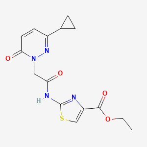 molecular formula C15H16N4O4S B2944740 2-(2-(3-环丙基-6-氧代哒嗪-1(6H)-基)乙酰氨基)噻唑-4-羧酸乙酯 CAS No. 2034424-25-2