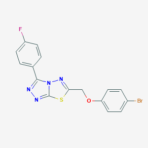 molecular formula C16H10BrFN4OS B294475 6-[(4-Bromophenoxy)methyl]-3-(4-fluorophenyl)[1,2,4]triazolo[3,4-b][1,3,4]thiadiazole 