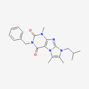 molecular formula C21H25N5O2 B2944753 3-benzyl-8-isobutyl-1,6,7-trimethyl-1H-imidazo[2,1-f]purine-2,4(3H,8H)-dione CAS No. 916035-74-0