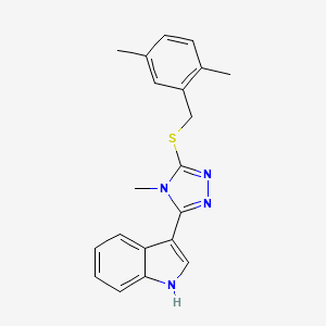 molecular formula C20H20N4S B2944754 3-(5-((2,5-dimethylbenzyl)thio)-4-methyl-4H-1,2,4-triazol-3-yl)-1H-indole CAS No. 863002-10-2