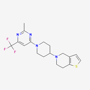 5-[1-[2-Methyl-6-(trifluoromethyl)pyrimidin-4-yl]piperidin-4-yl]-6,7-dihydro-4H-thieno[3,2-c]pyridine