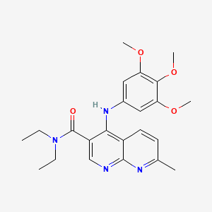 molecular formula C23H28N4O4 B2944759 N,N-diethyl-7-methyl-4-((3,4,5-trimethoxyphenyl)amino)-1,8-naphthyridine-3-carboxamide CAS No. 1251601-28-1