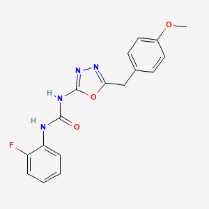 molecular formula C17H15FN4O3 B2944766 1-(2-氟苯基)-3-(5-(4-甲氧基苄基)-1,3,4-恶二唑-2-基)脲 CAS No. 1209168-26-2