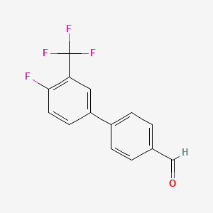 molecular formula C14H8F4O B2944767 4'-Fluoro-3'-trifluoromethyl-biphenyl-4-carbaldehyde CAS No. 1032506-87-8