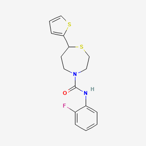 N-(2-fluorophenyl)-7-(thiophen-2-yl)-1,4-thiazepane-4-carboxamide