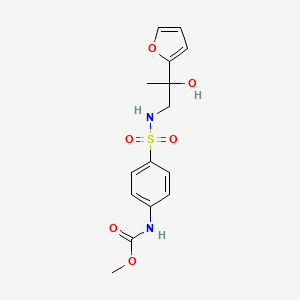 molecular formula C15H18N2O6S B2944773 methyl (4-(N-(2-(furan-2-yl)-2-hydroxypropyl)sulfamoyl)phenyl)carbamate CAS No. 1788543-01-0