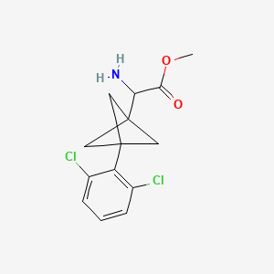 molecular formula C14H15Cl2NO2 B2944774 Methyl 2-amino-2-[3-(2,6-dichlorophenyl)-1-bicyclo[1.1.1]pentanyl]acetate CAS No. 2287260-52-8