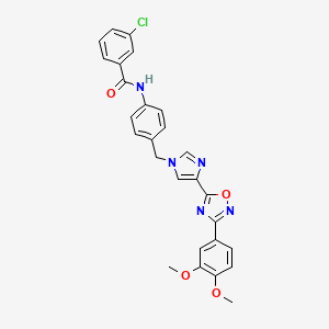 3-chloro-N-[4-({4-[3-(3,4-dimethoxyphenyl)-1,2,4-oxadiazol-5-yl]-1H-imidazol-1-yl}methyl)phenyl]benzamide