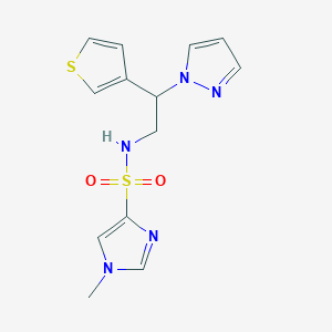 molecular formula C13H15N5O2S2 B2944786 1-methyl-N-[2-(1H-pyrazol-1-yl)-2-(thiophen-3-yl)ethyl]-1H-imidazole-4-sulfonamide CAS No. 2097932-90-4