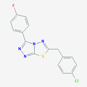 molecular formula C16H10ClFN4S B294480 6-(4-Chlorobenzyl)-3-(4-fluorophenyl)[1,2,4]triazolo[3,4-b][1,3,4]thiadiazole 