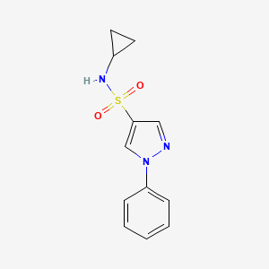 molecular formula C12H13N3O2S B2944805 N-cyclopropyl-1-phenyl-1H-pyrazole-4-sulfonamide CAS No. 2034390-58-2