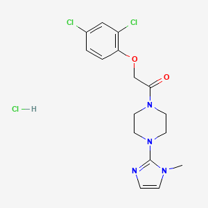 molecular formula C16H19Cl3N4O2 B2944809 2-(2,4-dichlorophenoxy)-1-(4-(1-methyl-1H-imidazol-2-yl)piperazin-1-yl)ethanone hydrochloride CAS No. 1185106-69-7
