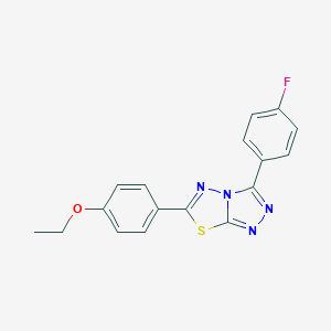 molecular formula C17H13FN4OS B294482 6-(4-Ethoxyphenyl)-3-(4-fluorophenyl)[1,2,4]triazolo[3,4-b][1,3,4]thiadiazole 