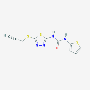molecular formula C10H8N4OS3 B2944828 1-(5-(Prop-2-yn-1-ylthio)-1,3,4-thiadiazol-2-yl)-3-(thiophen-2-yl)urea CAS No. 1001829-87-3