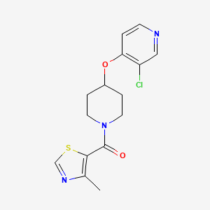 molecular formula C15H16ClN3O2S B2944830 (4-((3-Chloropyridin-4-yl)oxy)piperidin-1-yl)(4-methylthiazol-5-yl)methanone CAS No. 2034431-12-2