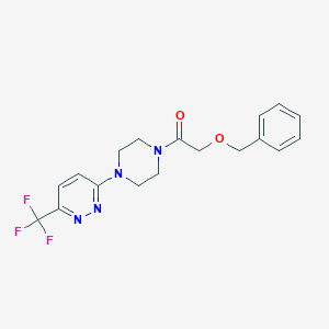 molecular formula C18H19F3N4O2 B2944831 2-Phenylmethoxy-1-[4-[6-(trifluoromethyl)pyridazin-3-yl]piperazin-1-yl]ethanone CAS No. 2380175-32-4