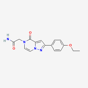 molecular formula C16H16N4O3 B2944835 2-(2-(4-ethoxyphenyl)-4-oxopyrazolo[1,5-a]pyrazin-5(4H)-yl)acetamide CAS No. 941876-70-6