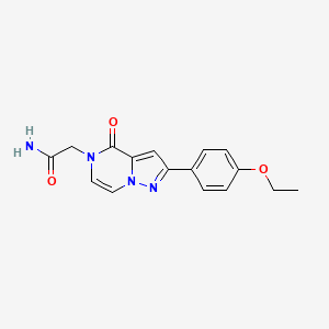 molecular formula C16H16N4O3 B2944835 2-(2-(4-乙氧苯基)-4-氧代吡唑并[1,5-a]哒嗪-5(4H)-基)乙酰胺 CAS No. 941876-70-6