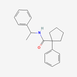 molecular formula C20H23NO B2944836 1-phenyl-N-(1-phenylethyl)cyclopentane-1-carboxamide CAS No. 1024202-19-4