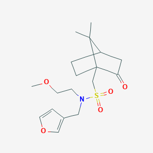 molecular formula C18H27NO5S B2944839 1-(7,7-dimethyl-2-oxobicyclo[2.2.1]heptan-1-yl)-N-(furan-3-ylmethyl)-N-(2-methoxyethyl)methanesulfonamide CAS No. 1796991-70-2