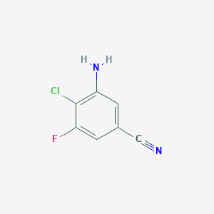 molecular formula C7H4ClFN2 B2944844 3-氨基-4-氯-5-氟苯甲腈 CAS No. 2091969-88-7