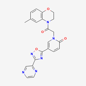 1-(2-(6-methyl-2H-benzo[b][1,4]oxazin-4(3H)-yl)-2-oxoethyl)-5-(3-(pyrazin-2-yl)-1,2,4-oxadiazol-5-yl)pyridin-2(1H)-one